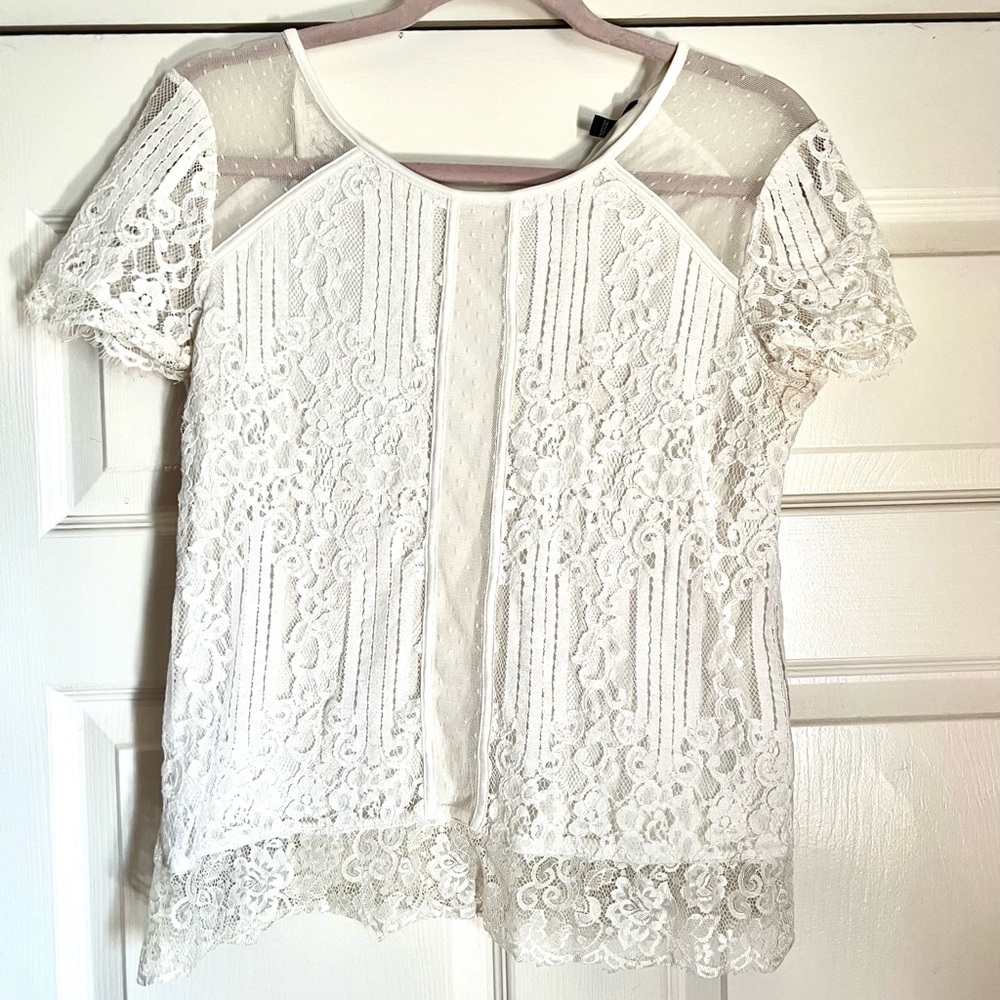 Express White Lace Blouse